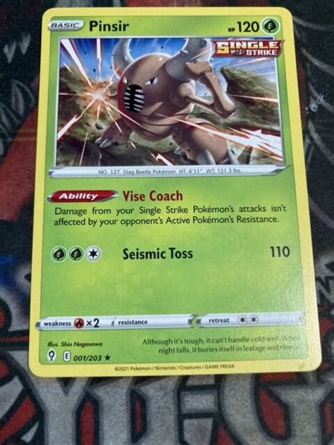 Pokémon TCG Pinsir Evolving Skies 001 203 Regular Rare for sale online