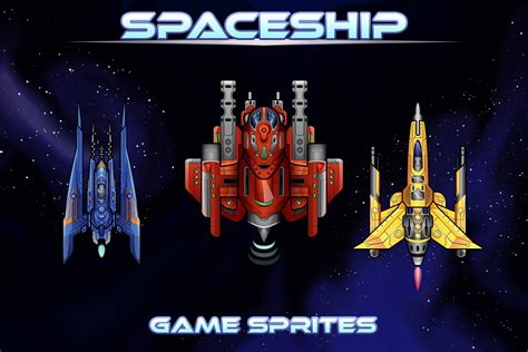 Spaceship 2d Game Sprites