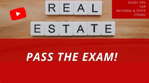 PASS THE REAL ESTATE EXAM FIRST TRY TEXAS National YouTube