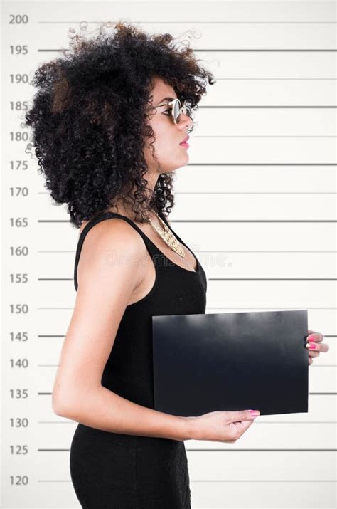 Headshot Brunette Model With Afro Like Hair Stock Photo Image Of