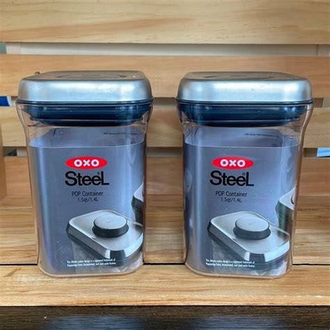 OXO 2 pack 1.5qt steel POP containers | Steel, Container, Oxo