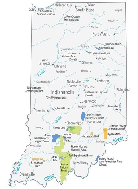 Map of Indiana - Cities and Roads - GIS Geography