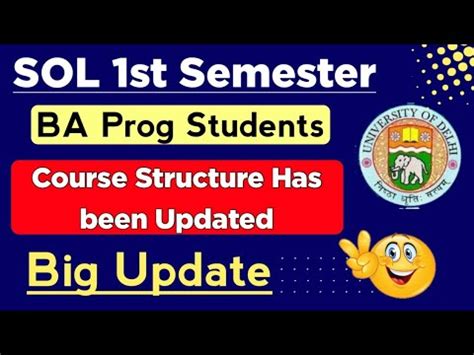 Sol Ba Prog First Semester Course Structure Has Been Updated Sol