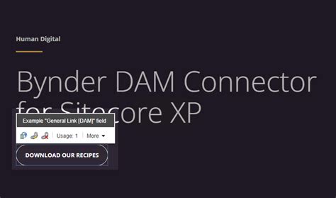 Experience Editor – Bynder DAM Connector for Sitecore XP/XM