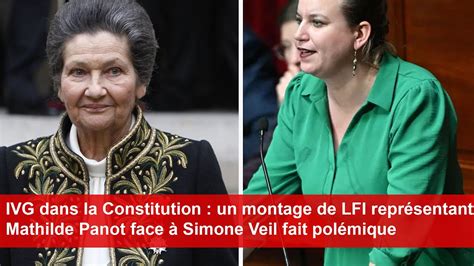 Un montage de LFI représentant Mathilde Panot face à Simone Veil fait