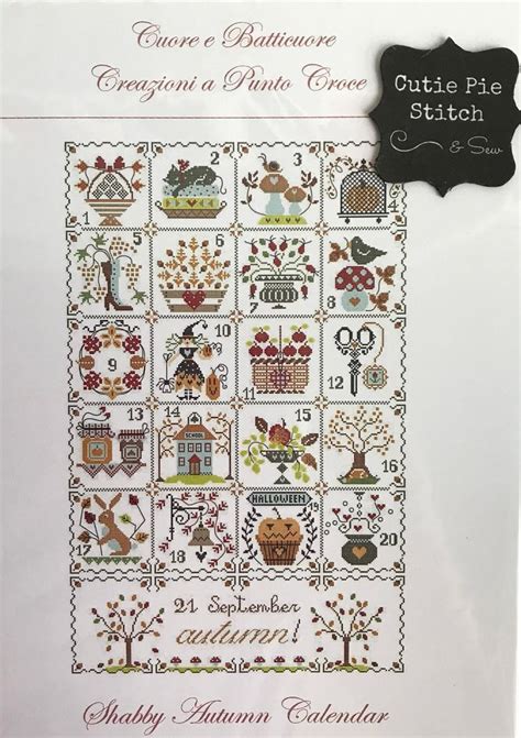 Cuore E Batticuore Shabby Autumn Calendar Counted Cross Stitch