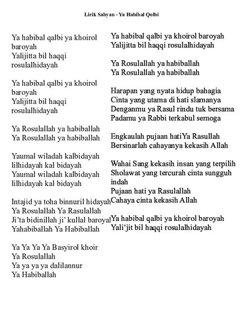 Lirik Lagu Ya Rasulullah Ya Habiballah Chord Dan Lirik Lagu Nissa Sabyan Offline Untuk Android