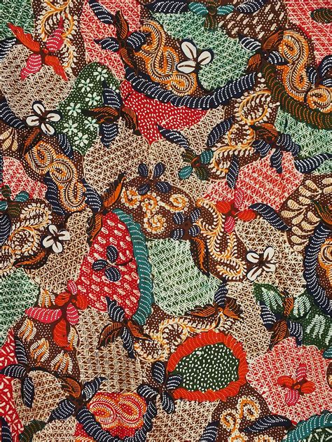 Hand Drawn Indonesian Batik With Floral Design Made In Etsy