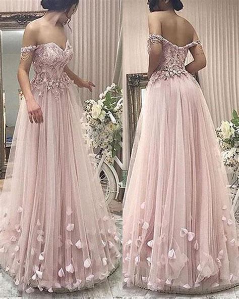 Elegant Pink Prom Dresses Floor Length Formal Party 2019 Wear with Lac ...