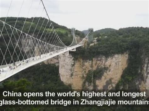 China Opens Longest Glass Bottom Bridge In World Video Dailymotion