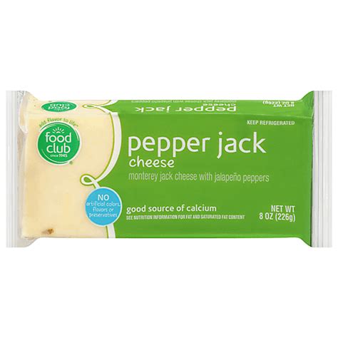 Food Club Pepper Jack Cheese 8 Oz Dairy Mathernes Market