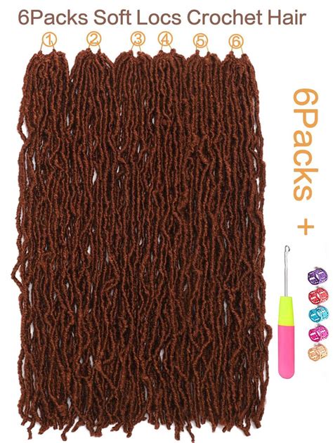 6 Packs Soft Locs Crochet Hair Pre Looped Faux Locs Crochet Braids