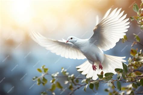 Premium AI Image | white dove on flight International Day of Peace