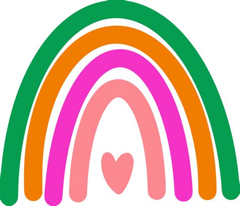 Cute Boho Rainbow Doodle 43198363 Png