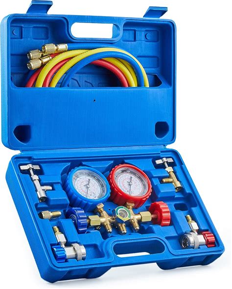 Orion Motor Tech Ac Gauges Ac Manifold Gauge Set For R134a R12 R502 Refrigerant 3 Way Car Ac