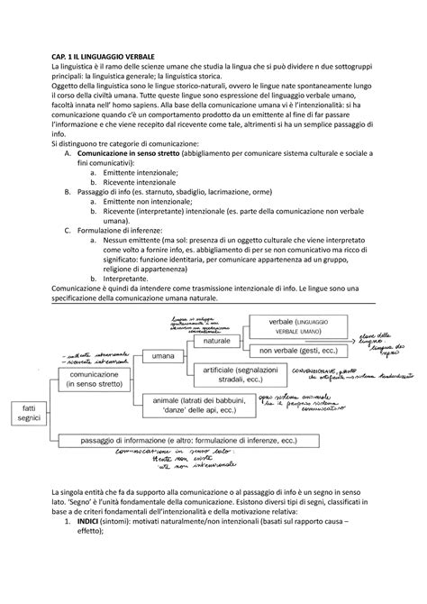 Linguistica Generale Cap Il Linguaggio Verbale La Linguistica Il