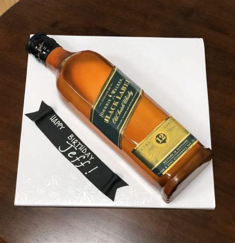 Johnnie Walker Black Label Cake Bottle Cake Sculpted Cakes Whisky Cake