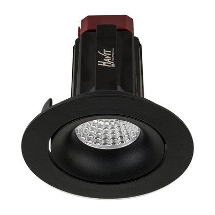 Lyra 9W Round Tilt Recessed Triac Dimmable LED Downlight Black Quint