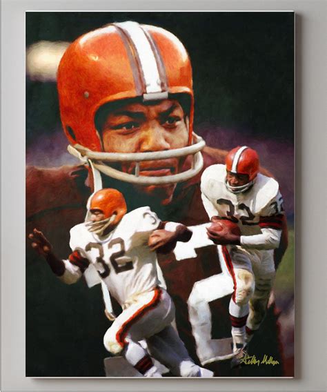 Jim Brown Cleveland Browns Running Back 1 Nfl Football Art Etsy