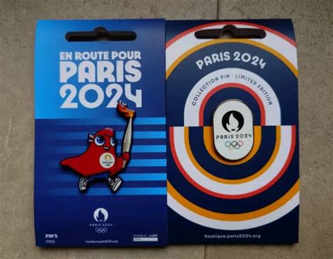 Duo Pins Jo Paris 2024 Jeux Olympiques Para Mascotte Torche Flamme