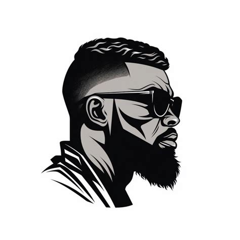 Premium Photo | Best black man logo design for barbershop illustration ...