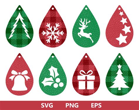 Christmas Earrings SVG Faux Leather Earrings SVG Christmas Etsy