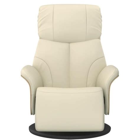 Atyhao Fauteuil inclinable avec repose pieds crème similicuir 84530