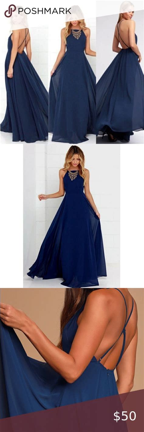 Lulus Mythical Kind Of Love Maxi Dress Navy