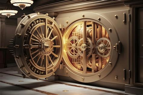 Premium Vector Golden Bank Vault Door 3d Illustration