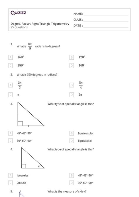 50 Radians And Arc Length Worksheets For 9th Year On Quizizz Free And Printable