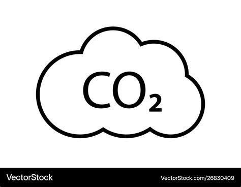 Co2 Emissions Line Icon Carbon Gas Cloud Vector Image