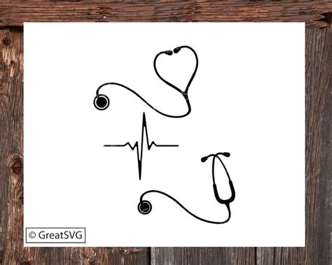 Stethoscope Svg Heartbeat Svg Pulse Svg Etsy