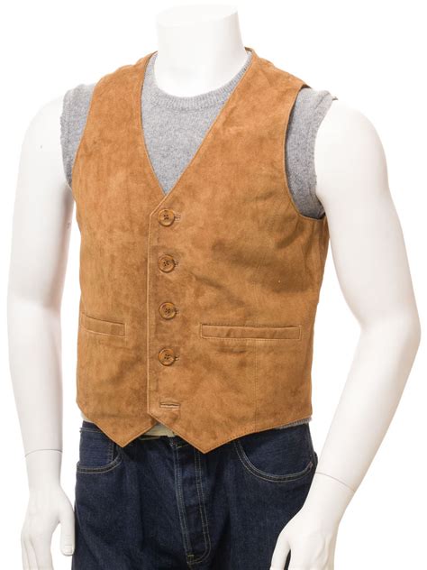 Men S Tan Suede Waistcoat Dolton Men Caine