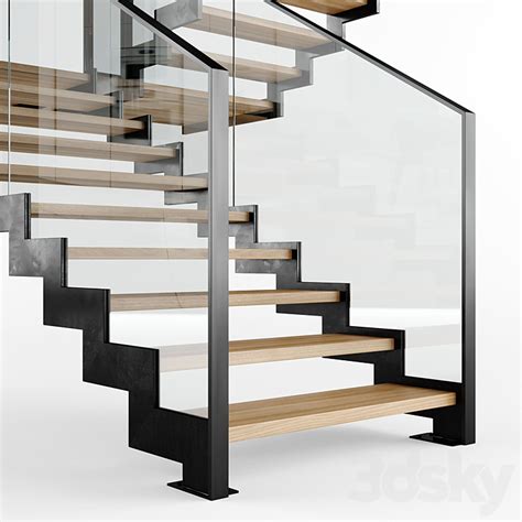 Modern Interior Stair 09 3D Model 3DSKY Decor Helper