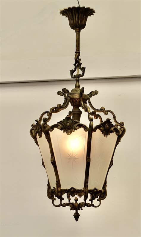 Antiques Atlas French Rococo Style Brass And Etched Glass Lantern