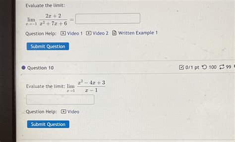 Solved Evaluate The Limitlimx→ 12x2x27x6evaluate The