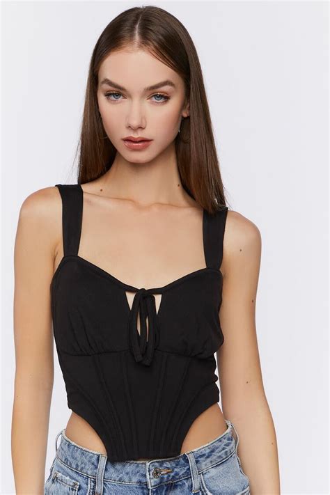 Tie Front Corset Crop Top