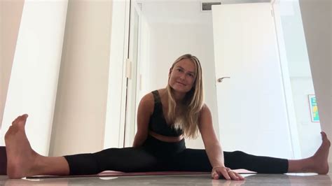 Seated Straddle Stretch With Or Without Weights Or Wall Support Youtube