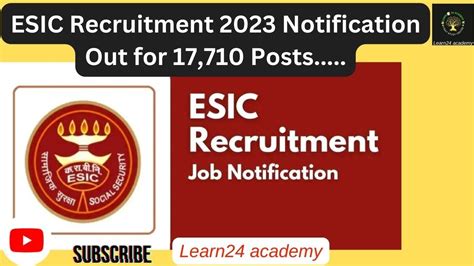 ESIC Recruitment 2023 Notification Out For 17 710 Posts YouTube