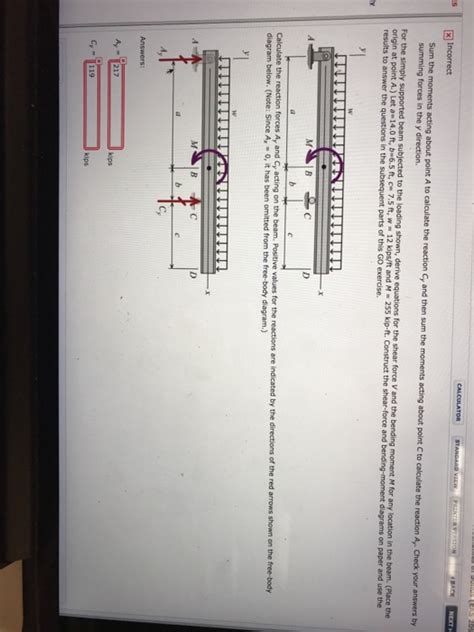 Solved Sum The Moments Acting About Point A To Calculate The Chegg