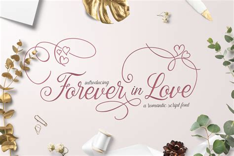 Forever In Love Script Font Design Cuts