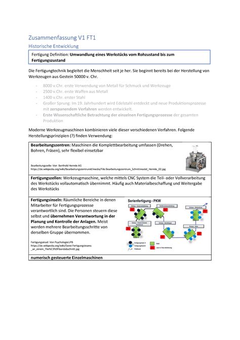 Zusammenfassung Vorlesung 1 Fertigungstechnik Ss17 Warning TT