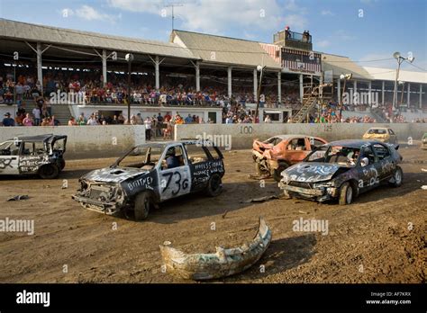 Demolition Derby Fonda Fair Montgomery County New York Stock Photo