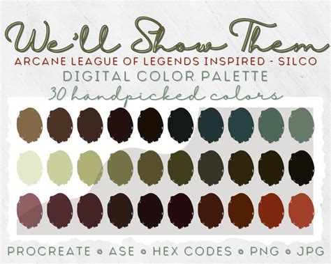 Well Show Them Color Palette Arcane Lol Inspired 30 Etsy