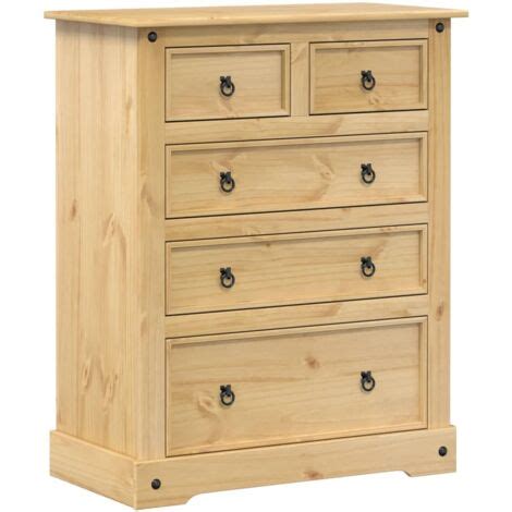 Commode Corona 92x48x114 Cm Bois Massif De Pin VidaXL