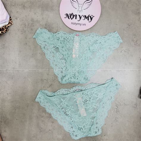 Quần lót Victoria Secret bikini ren màu xanh ngọc qd Nội y Mỹ