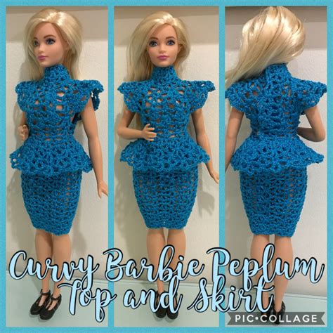 Curvy Barbie Flutter Sleeve Bodycon Dress Free Crochet Pattern