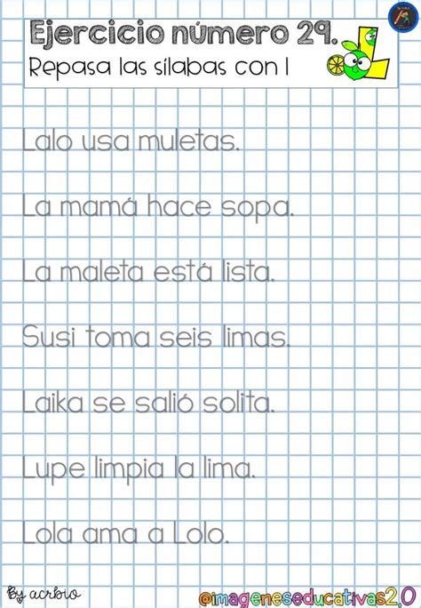 Cuaderno Lectoescritura Letras M P L S Imagenes Educativas Teaching