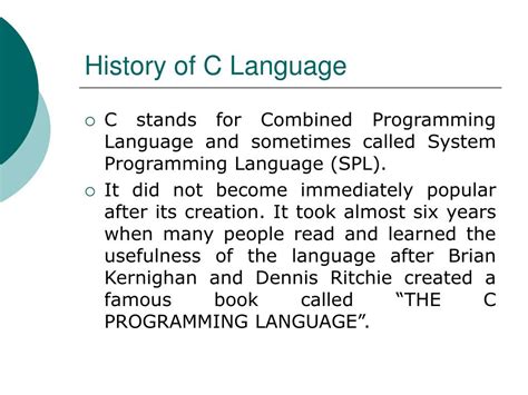 Ppt Overview Of C Language Powerpoint Presentation Free Download Id3966054