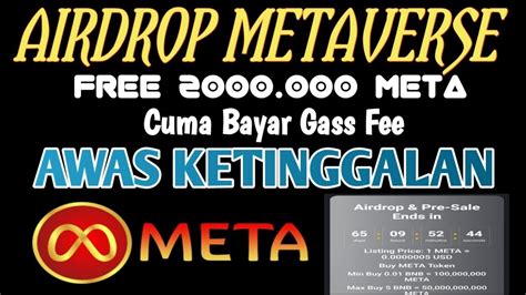 AIRDROP META TOKEN TERBARU 2021 KLAIM DAPAT 2000 000 META TOKEN AWAS